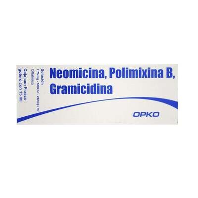 NEOMICINA, POLIMIXINA B, GRAMICIDINA SOL 15 ML OPKO