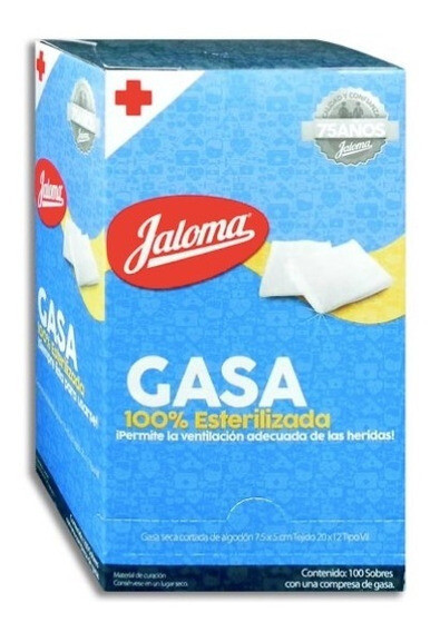 GASA ESTERIL 7.5X5 CM 100 SOB JALOMA