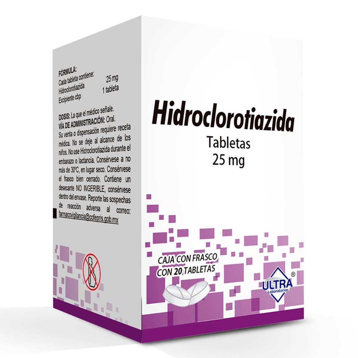 HIDROCLOROTIAZIDA 25 MG 20 TAB ULTRA