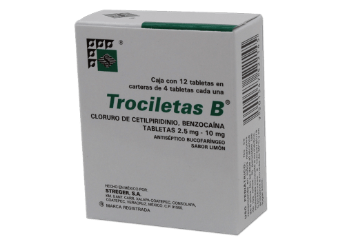 TROCILETAS B 2.5/10 MG 12 TAB LIMON