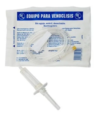 EQUIPO PARA VENOCLISIS NORMOGOTERO SIN AGUJA PZA DL