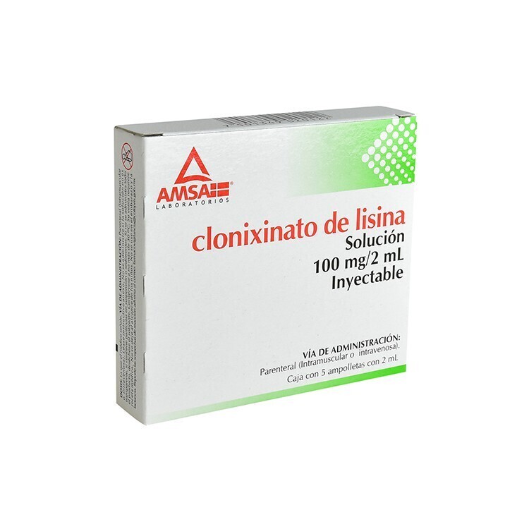 CLONIXINATO DE LISINA 100/2 ML IM, IV 5 AMP AMSA