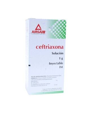 CEFTRIAXONA 1 G/3.5 ML IM AMP AMSA
