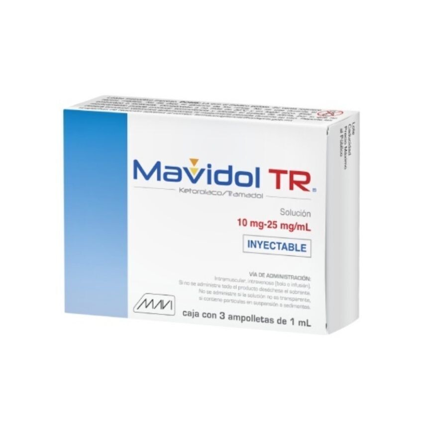MAVIDOL TR 10/25 MG 3 AMP IM, IV
