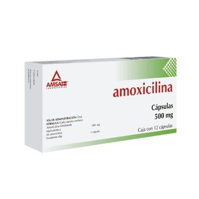 AMOXICILINA 500 MG 12 CAP AMSA
