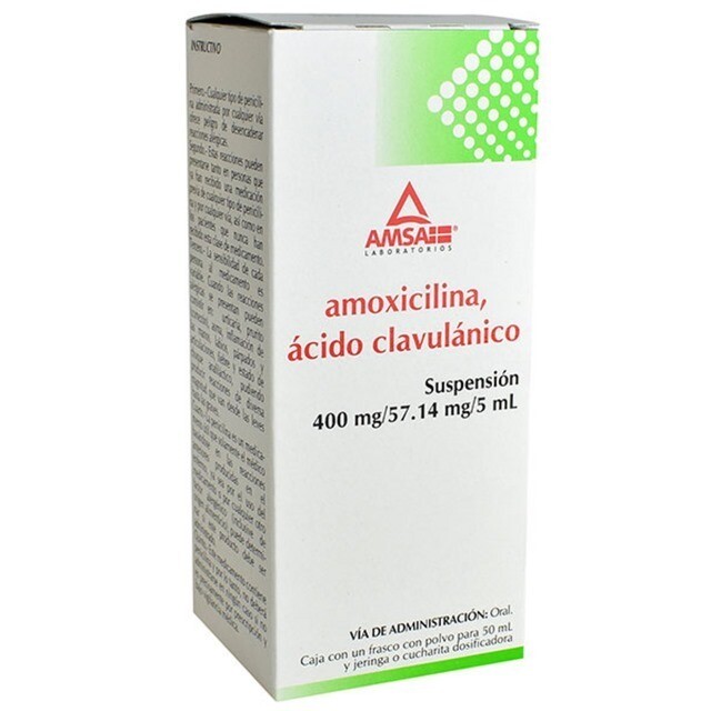AMOXICILINA/ACIDO CLAVULANICO 400/57.14 MG/5 ML SUSP 50 ML AMSA