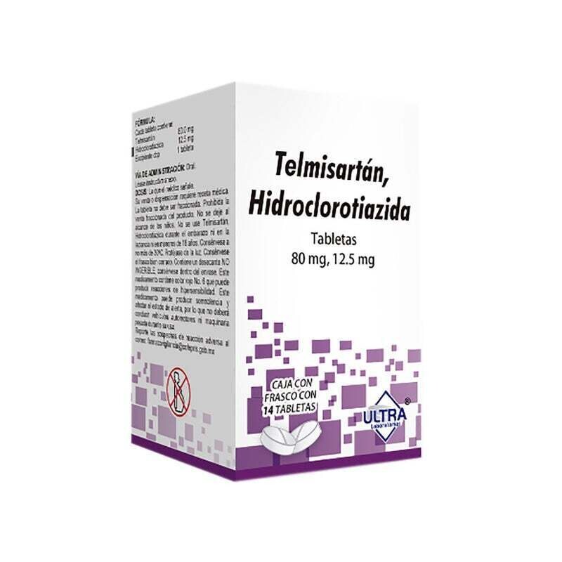 TELMISARTAN, HIDROCLOROTIAZIDA 80/12.5 MG 14 TAB ULTRA