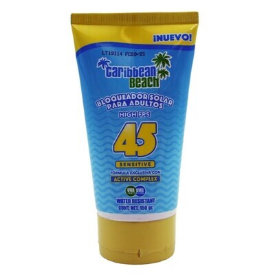 BLOQUEADOR SOLAR ADULTOS FPS 45 CMA 150 G CARIBBEAN BEACH