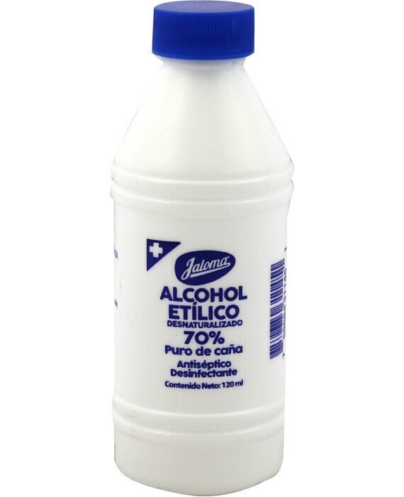 ALCOHOL ETILICO DESNATURALIZADO 70° FCO 120 ML JALOMA