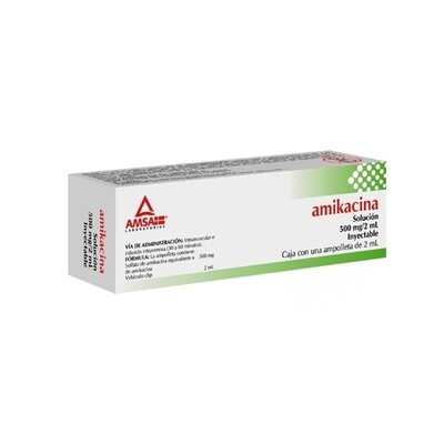 AMIKACINA 500 MG/2 ML AMP IM, IV AMSA
