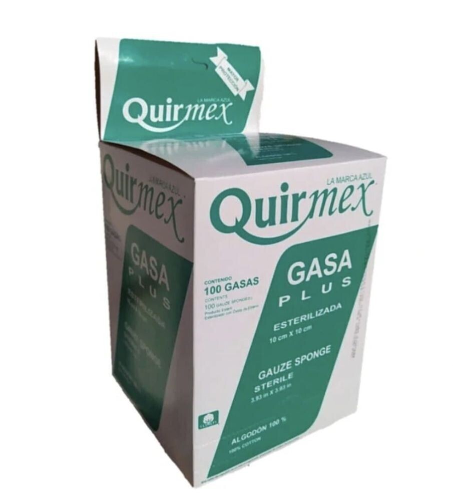 GASA PLUS 10X10CM 100 GASAS QUIRMEX