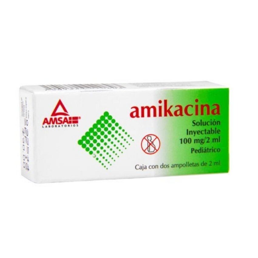 AMIKACINA 100 MG/2ML 2 AMP IM, IV AMSA