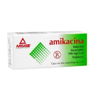 AMIKACINA 100 MG/2 ML 2 AMP IM, IV AMSA