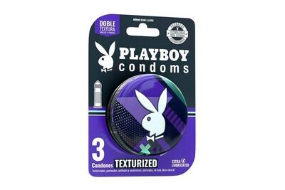 CONDONES PLAYBOY DOBLE TEXTURA LATA 3 PZAS