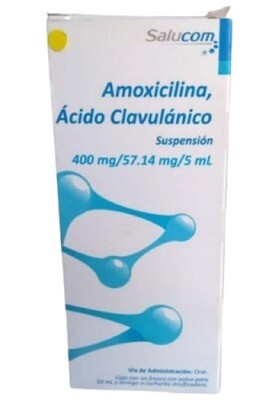 AMOXICILINA, ACIDO CLAVULANICO 400/57.14 MG/5 ML SUSP 50 ML SALUCOM