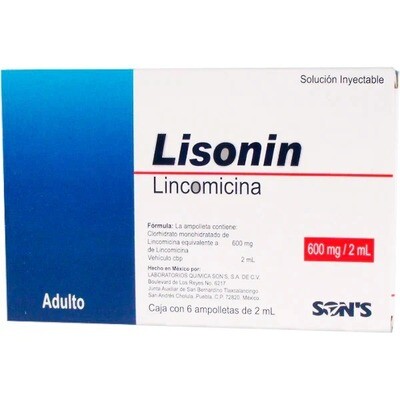 LISONIN ADULTO 600 MG/2 ML AMP IM
