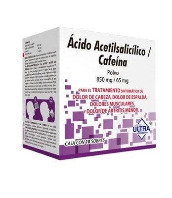 ACIDO ACETILSALICILICO, CAFEINA 850/65 MG 10 SOBRES ULTRA