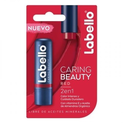 LABIAL RED CARING BEAUTY 2 EN 1 4.8 G  LABELLO