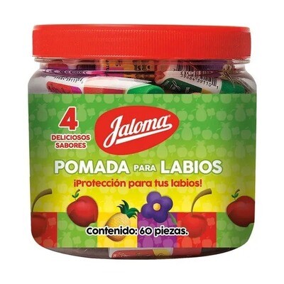 POMADA PARA LABIOS TARRRO 60 PZAS 4 SABORES JALOMA