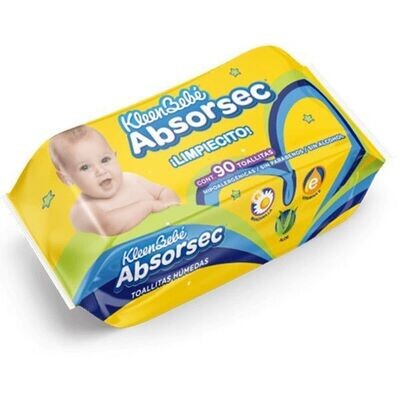 TOALLITAS HUMEDAS 90 PIEZAS KLEENBEBÉ ABSORSEC