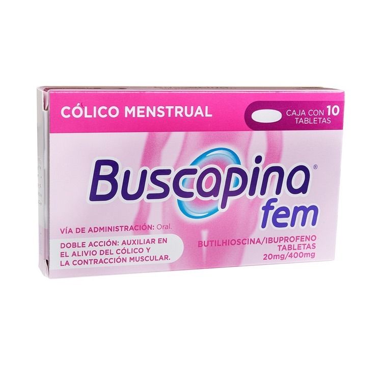 BUSCAPINA FEM 20/400 MG 10 TAB