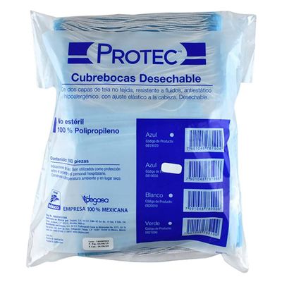CUBREBOCAS TRIPLE CAPA BOLSA 150 PIEZAS AZUL DICOMEDIC