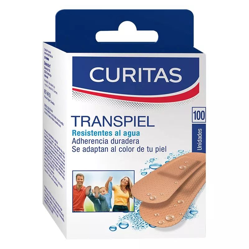 CURITAS TRANSPIEL RESISTENTES AL AGUA 19X72MM 100 PIEZAS
