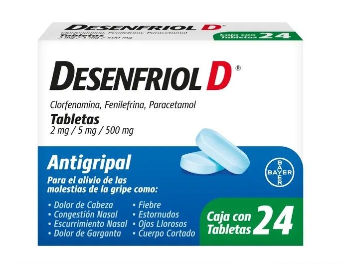 DESENFRIOL-D 2/5/500 MG 24 TAB