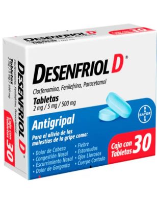 DESENFRIOL D 500/5/2 MG 30 TAB