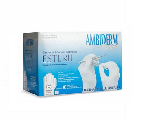 GUANTE GRANDE ESTERIL 100 PZAS AMBIDERM