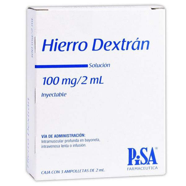 HIERRO DEXTRAN 100 MG/2 ML  3 AMP PISA