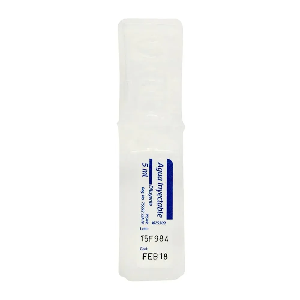 AGUA INYECTABLE 5 ML AMP PLASTICO PISA