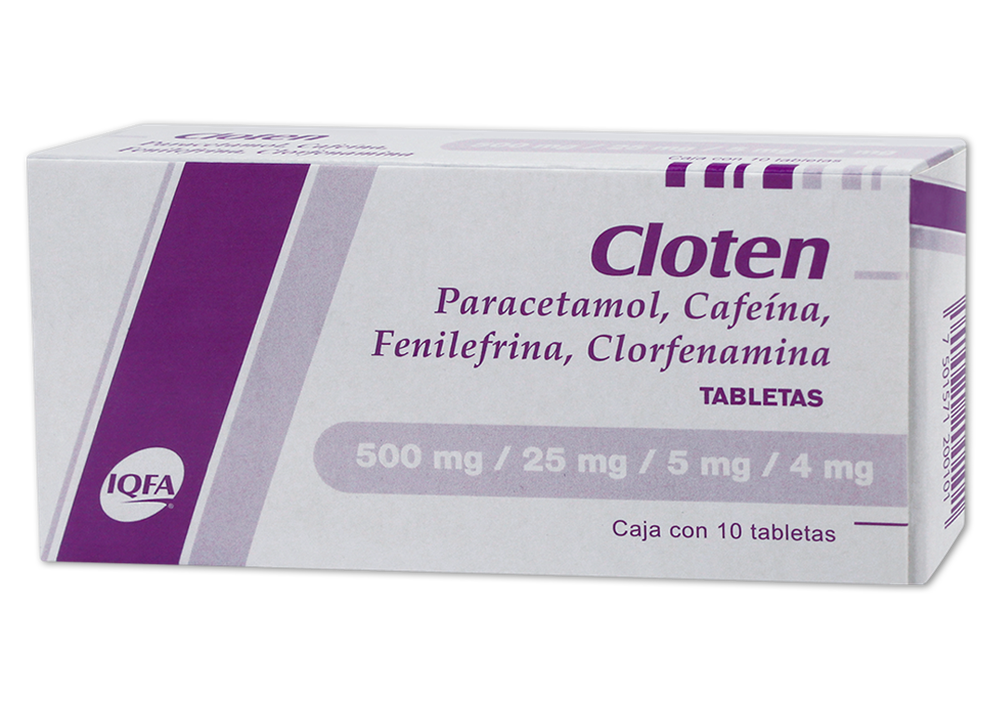 CLOTEN 500/25/5/4 MG 10 TAB