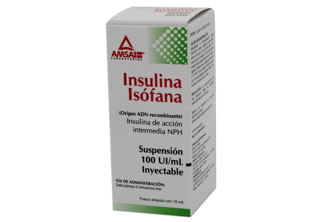 INSULINA HUMANA ISOFANA INTERMEDIA 100 UI/10 ML AMP AMSA