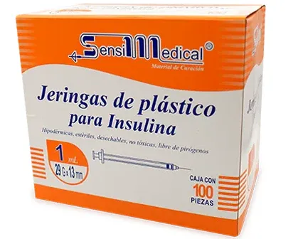 JERINGA INSULINA 1 ML 29GX13MM 100 PZAS SENSI MEDICAL