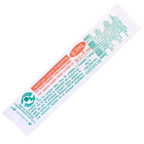 JERINGA INSULINA 0.3 ML 32GX6MM PZA DL