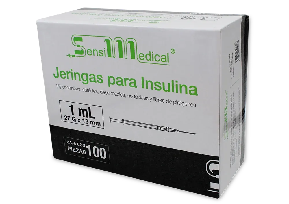 JERINGA INSULINA 1 ML 27G X 13MM 100 PZAS SENSIMEDICAL
