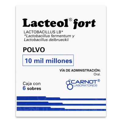 LACTEOL FORT 10 MIL MILLONES POLVO ORAL 800 MG 6 SOBRES