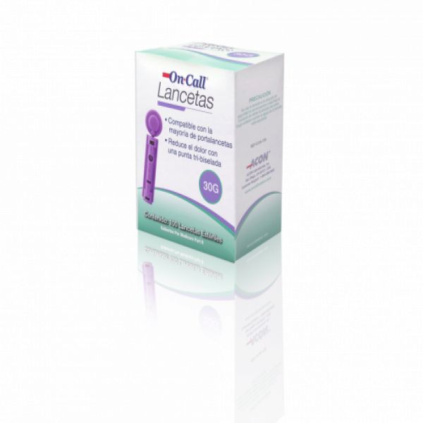 ON•CALL LANCETS 30 G (0.30MM) 100 PIEZAS ESTÉRILES ON-CALL