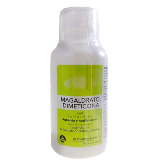 MAGALDRATO, DIMETICONA 8/1 G/100 ML SUSP GEL 120 ML MEDIGEN