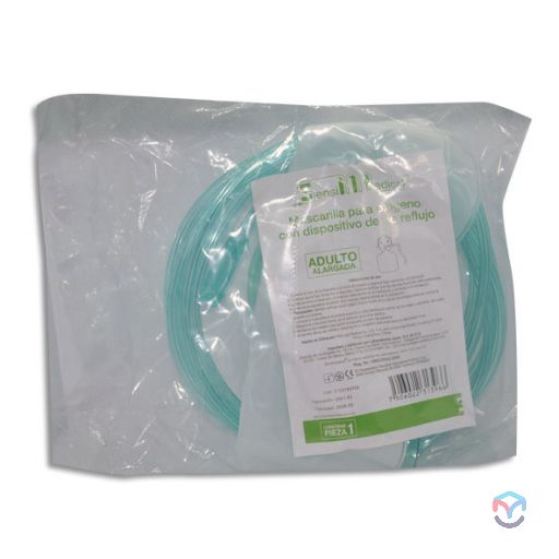 MASCARILLA PARA OXÍGENO CON RESERVORIO NO REFLUJO ADULTO PZA SENSIMEDICAL