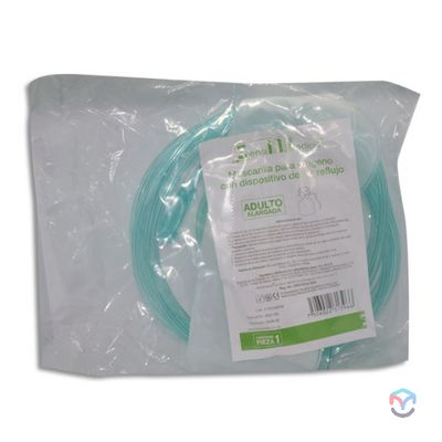 MASCARILLA PARA OXÍGENO CON RESERVORIO NO REFLUJO ADULTO PZA SENSIMEDICAL