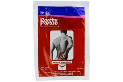 PARCHE POROSO ROJO CHICO 0.077 G 12.5X18.5 CM PZA PERRIGO