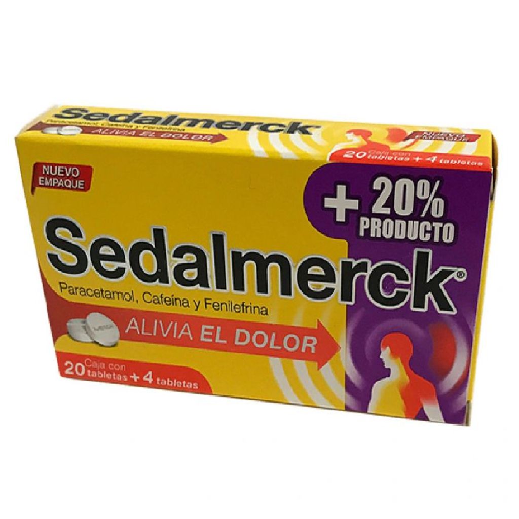 SEDALMERCK 500/50/5 MG +20% 20+4 TAB