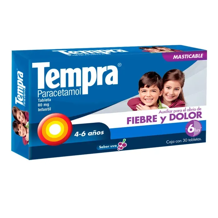 TEMPRA INFANTIL 80 MG 30 TAB MAST