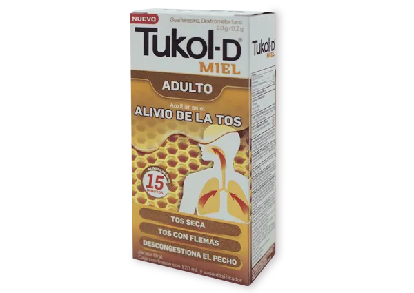 TUKOL-D MIEL JARABE ADULTO FCO 120 ML 0.2/2.0 G/100 ML
