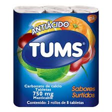TUMS ANTIACIDO 3 ROLLOS 8 TAB