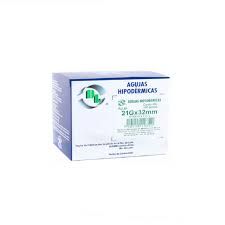AGUJA HIPODÉRMICA 21GX1-1/4\&quot;(32MM) VERDE 100 PZAS DL