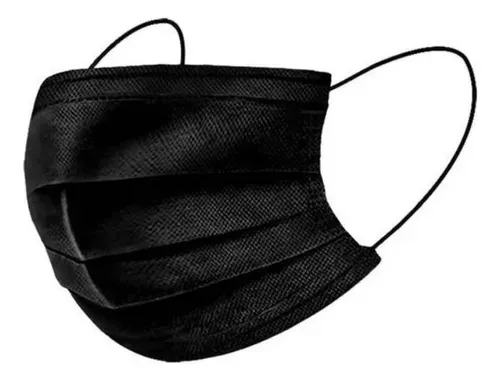 CUBREBOCA TRICAPA TERMOSELLADO 50 PZAS NEGRO