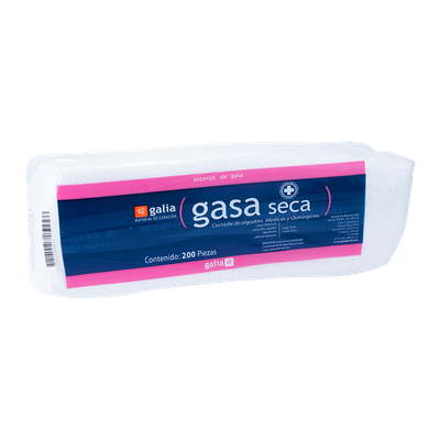 GASA SECA CORTADA NO ESTERIL 10X10CM T20X12, 12 CAPAS 200 PIEZAS GALIA